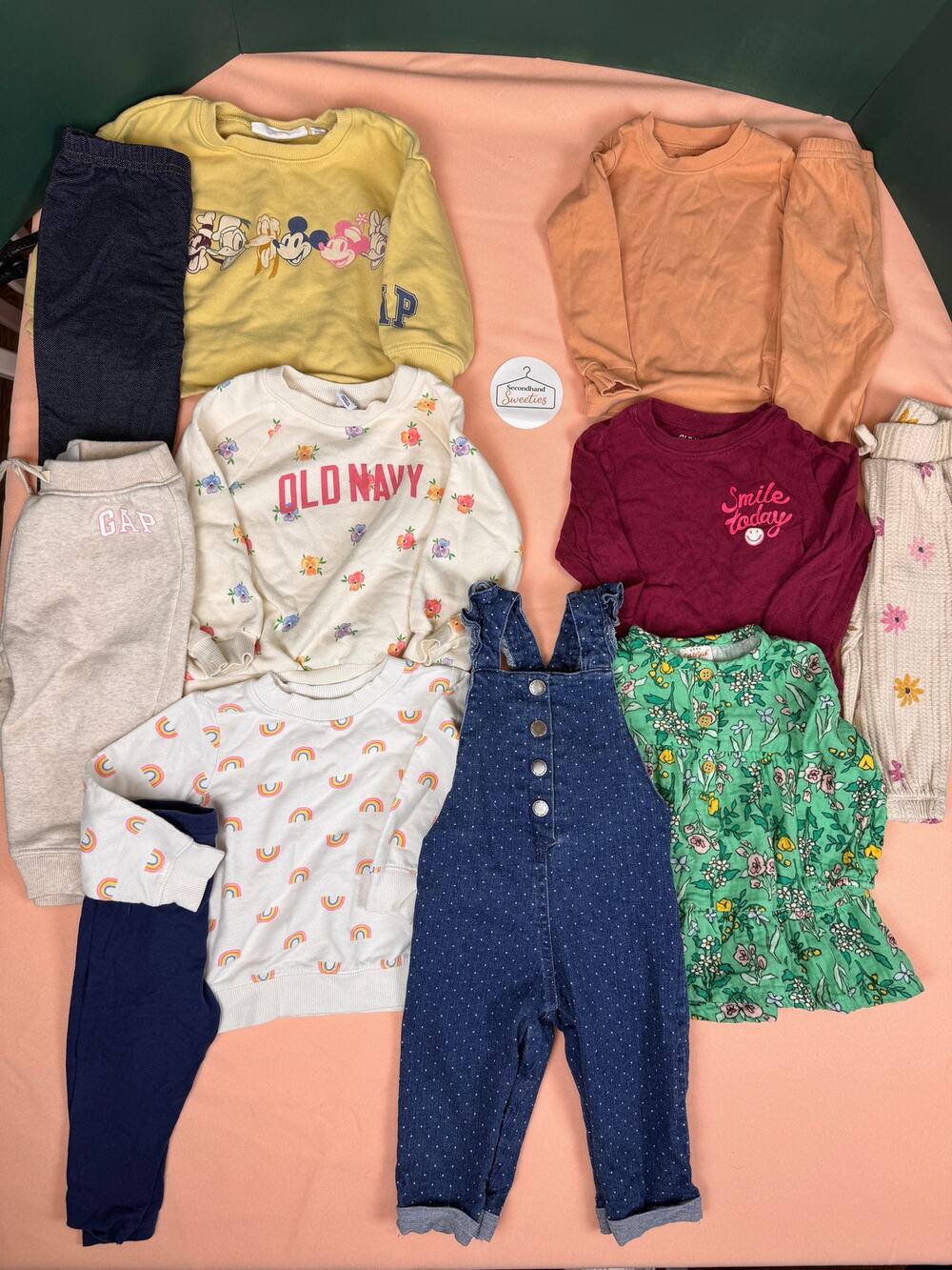 Baby Girl 12M Fall Winter Clothing Bundle 12 Pc Outfit Lot Overalls SKU #668